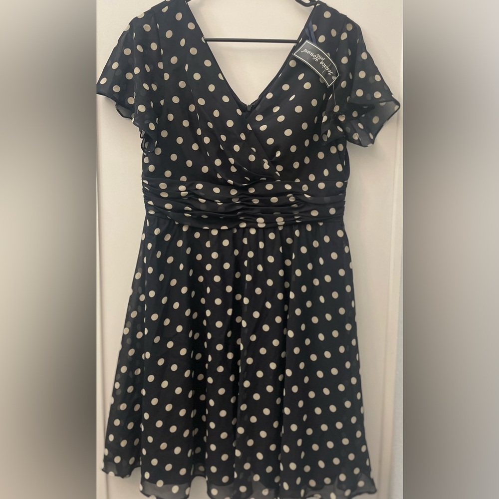 Jessica Howard Kids Dress - Black and White Polka Dots